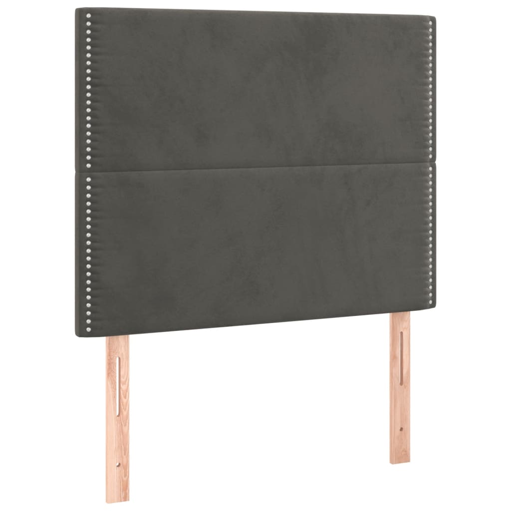 Box spring krevet s madracem tamnosivi 90x200 cm baršunasti