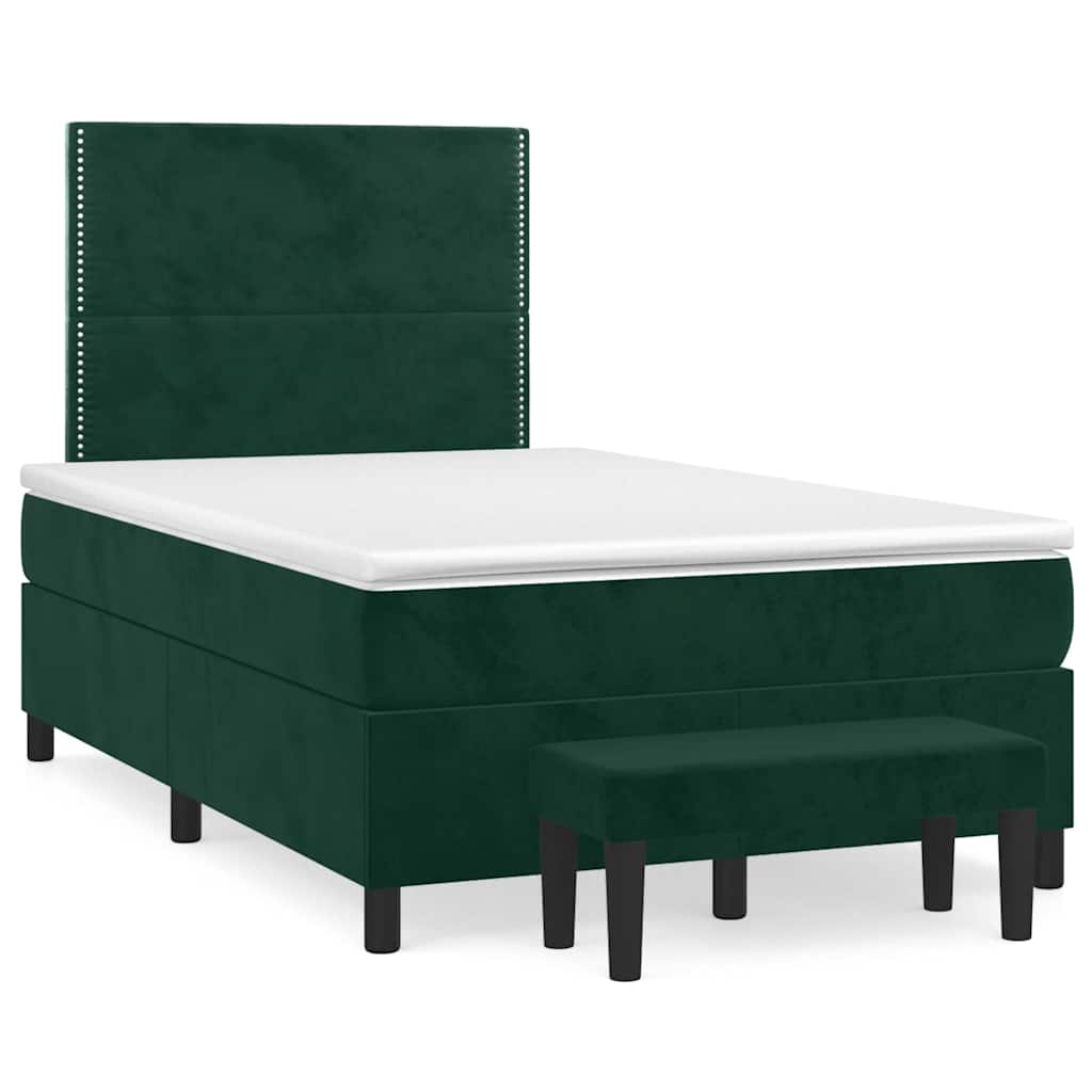 Box spring krevet s madracem tamnozeleni 120x200 cm baršunasti