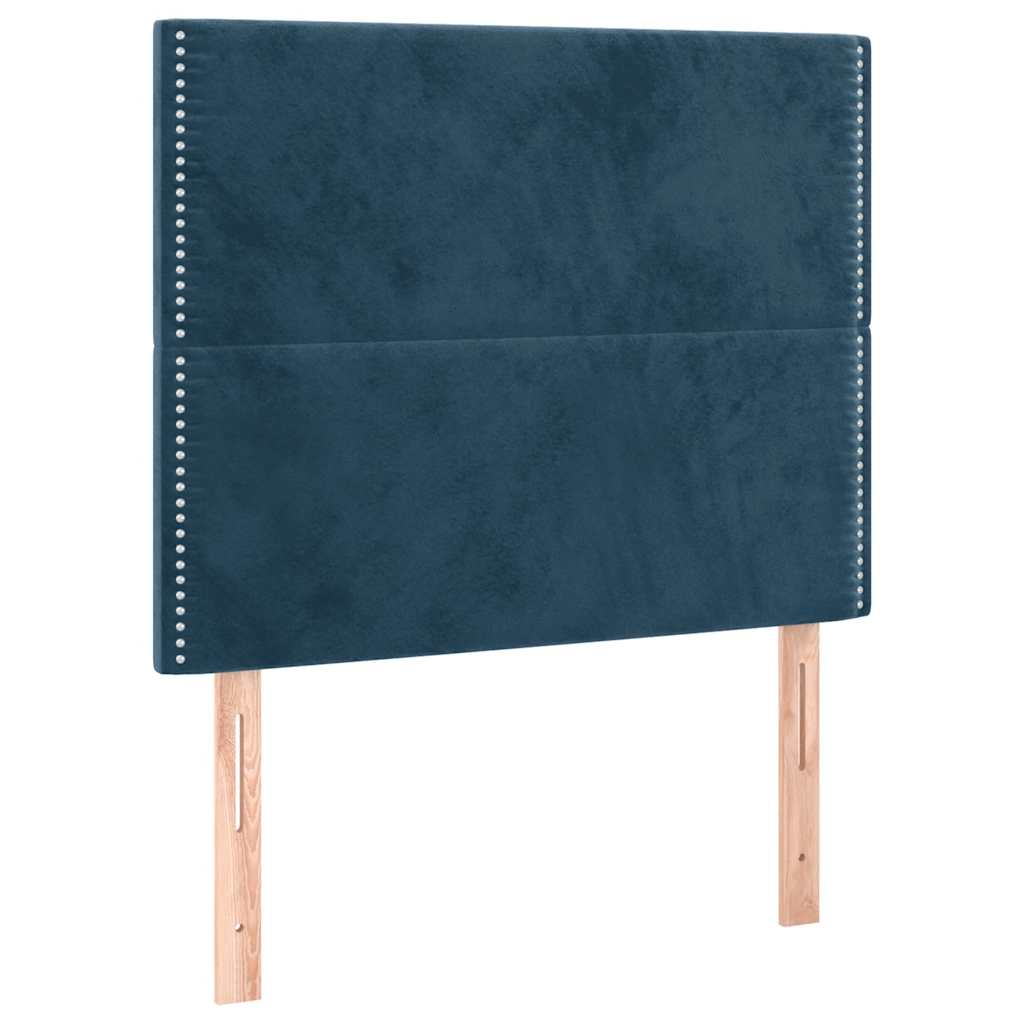 Box spring krevet s madracem tamnoplavi 120 x 200 cm baršunasti