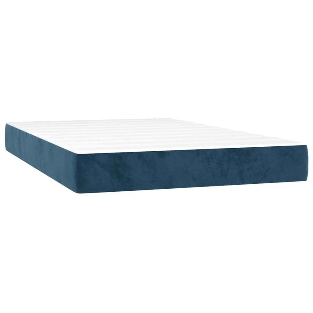 Box spring krevet s madracem tamnoplavi 120 x 200 cm baršunasti