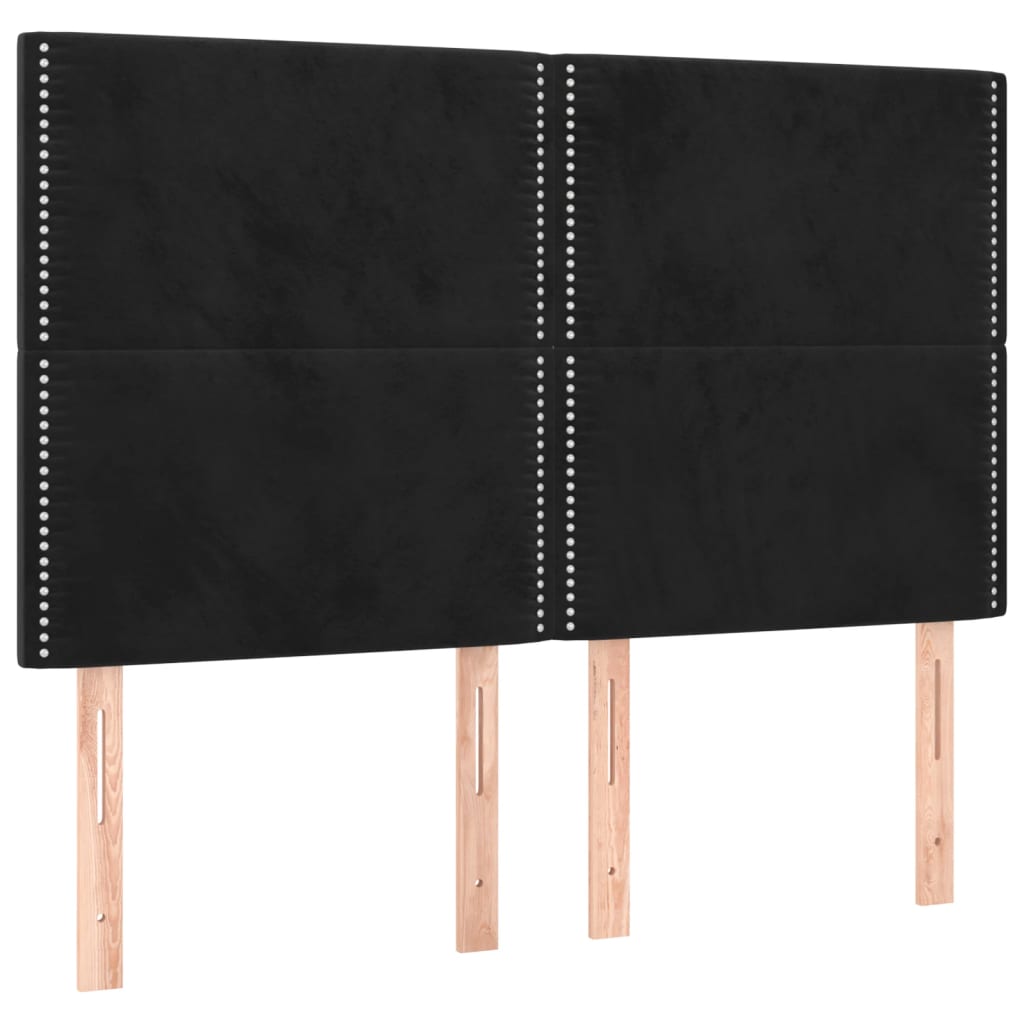 Krevet s oprugama i madracem crni 140x200 cm baršunasti