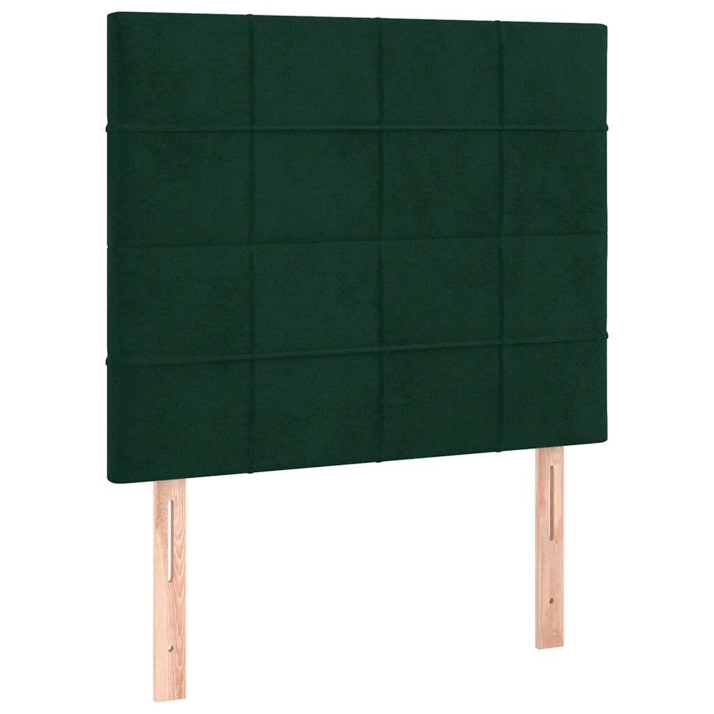 Box spring krevet s madracem tamnozeleni 80 x 200 cm baršunasti