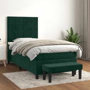 Box spring krevet s madracem tamnozeleni 80 x 200 cm baršunasti