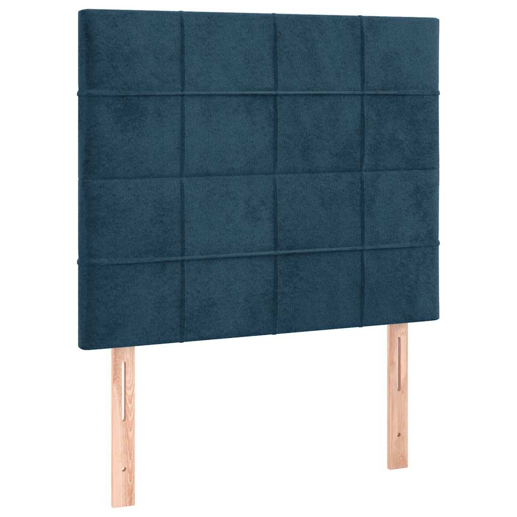 Box spring krevet s madracem tamnoplavi 90x200 cm baršunasti