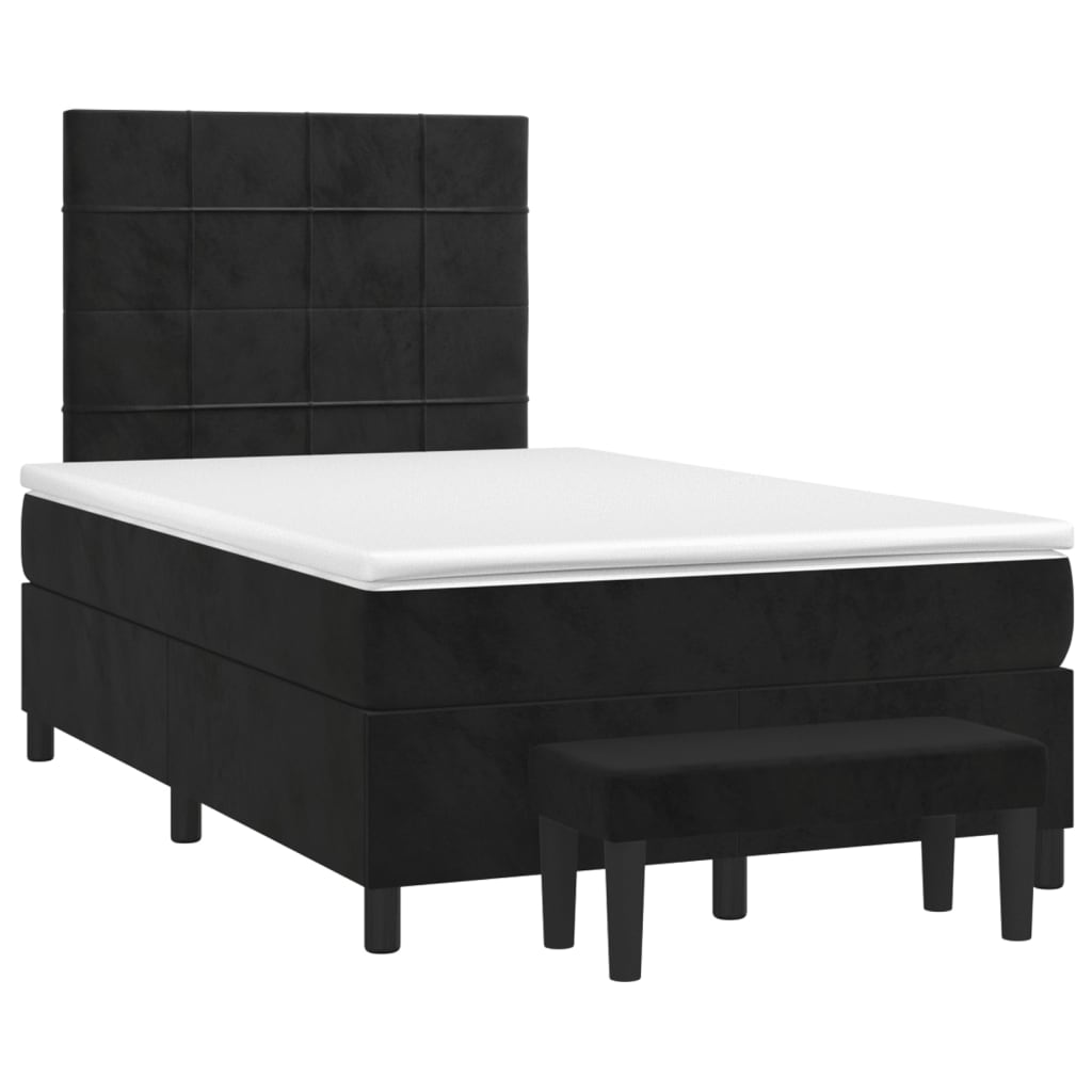 Box spring krevet s madracem crni 120 x 200 cm baršunasti