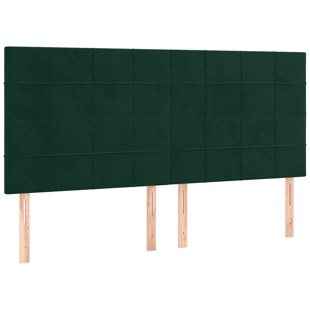 Krevet s oprugama i madracem tamnozeleni 200x200 cm baršunasti