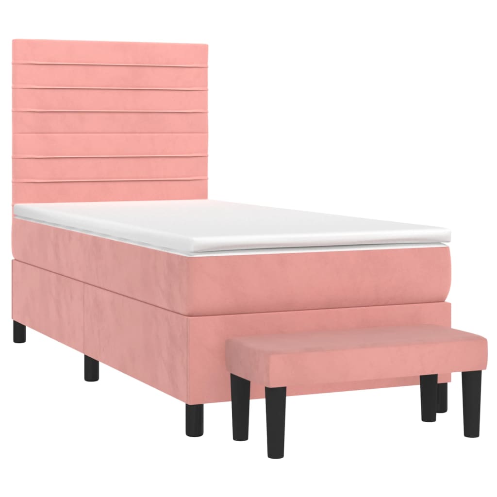 Box spring krevet s madracem ružičasti 80 x 200 cm baršunasti