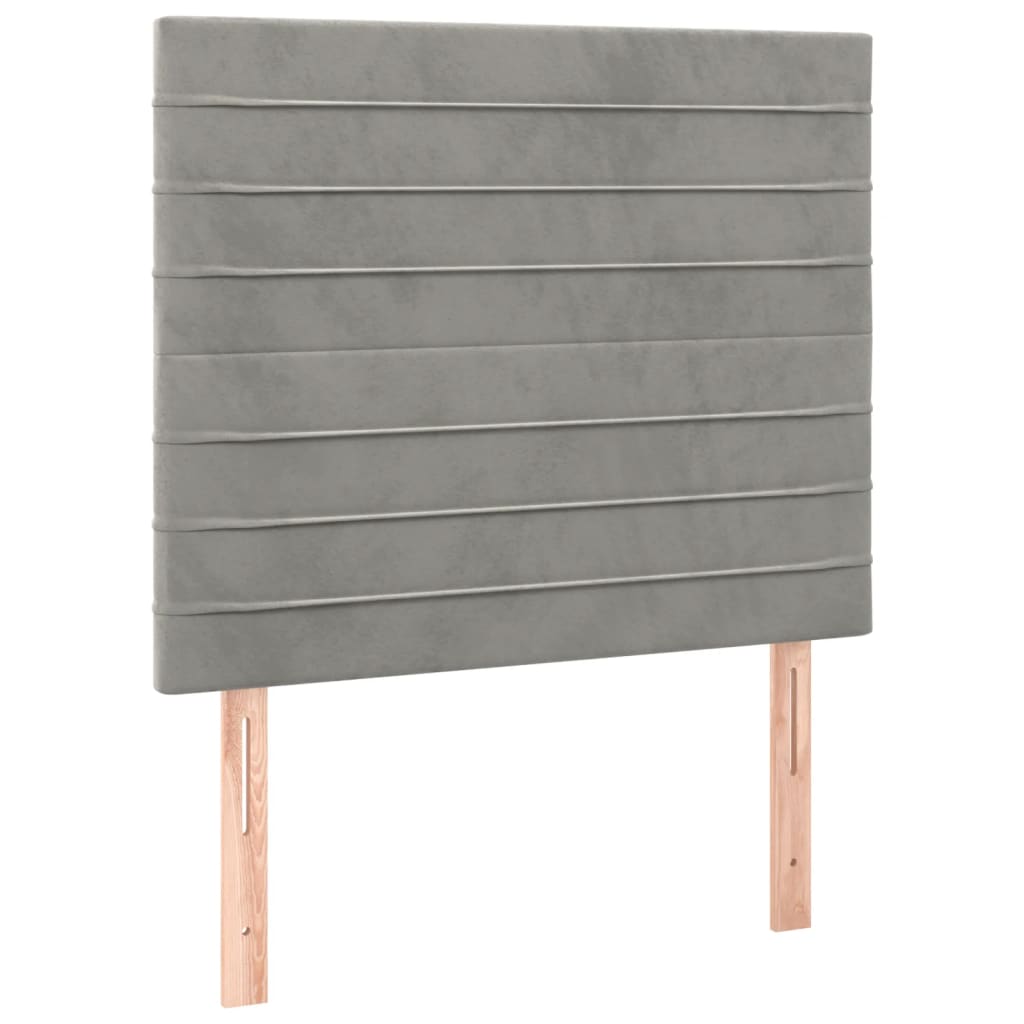 Box spring krevet s madracem svjetlosivi 100x200 cm baršunasti
