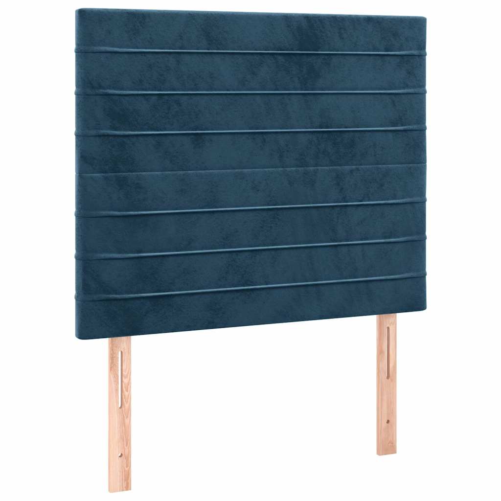 Box spring krevet s madracem tamnoplavi 120 x 200 cm baršunasti