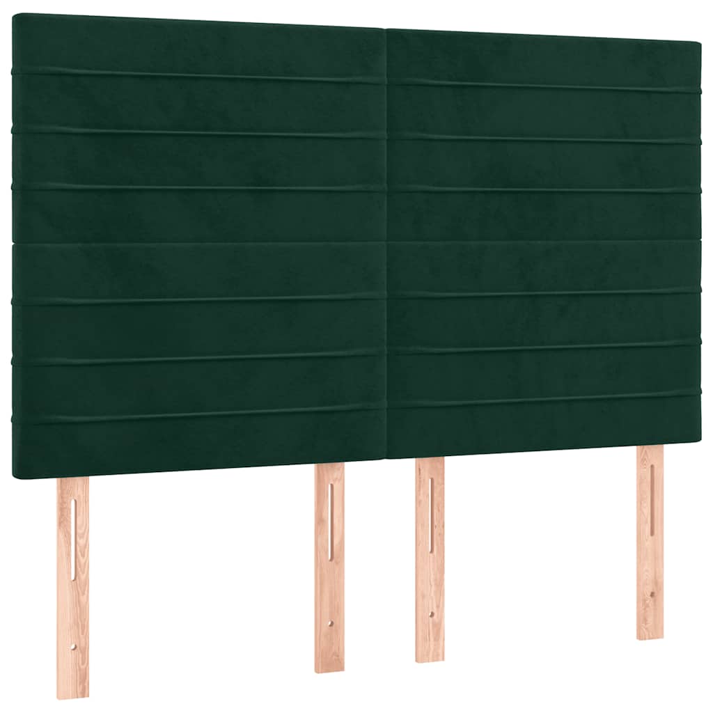 Krevet s oprugama i madracem tamnozeleni 140x190 cm baršunasti