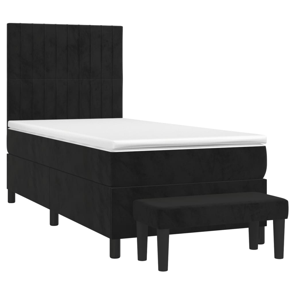 Box spring krevet s madracem crni 80 x 200 cm baršunasti