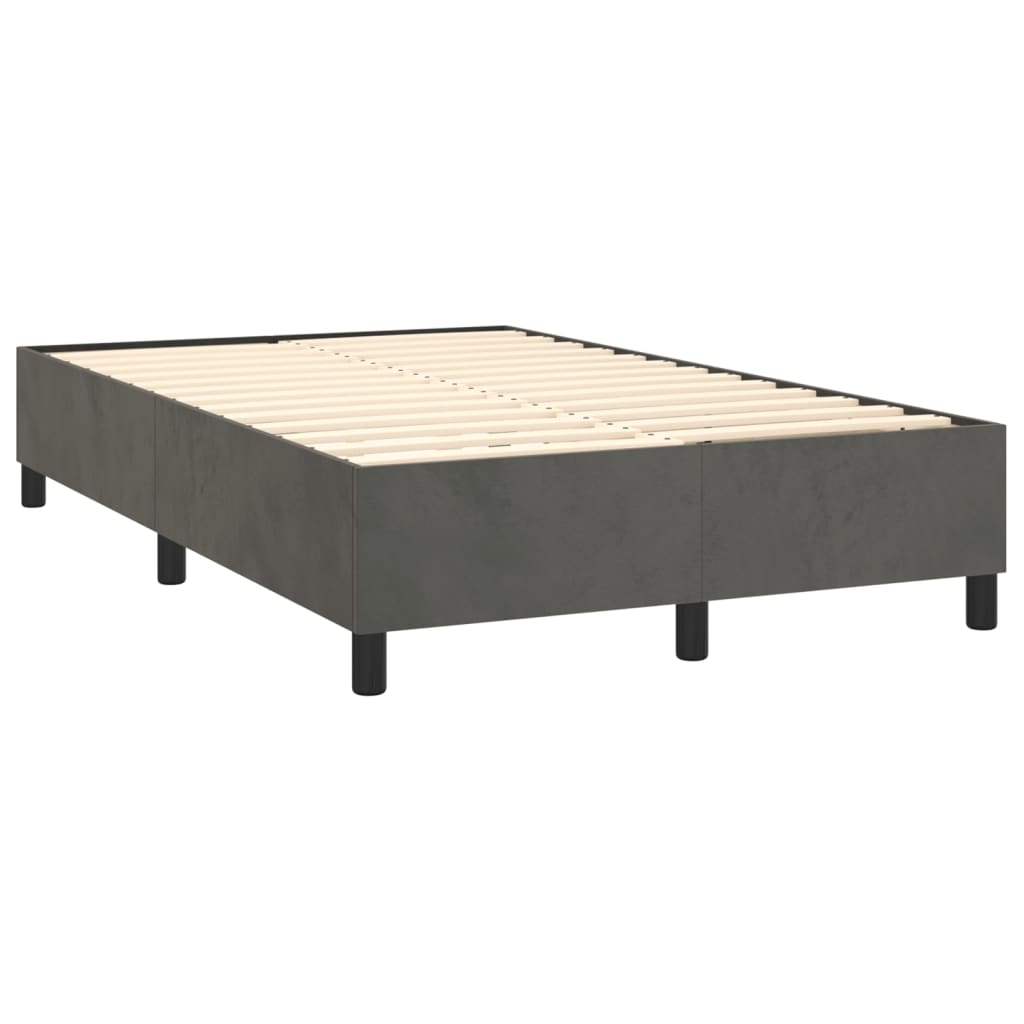 Box spring krevet s madracem tamnosivi 120 x 200 cm baršunasti