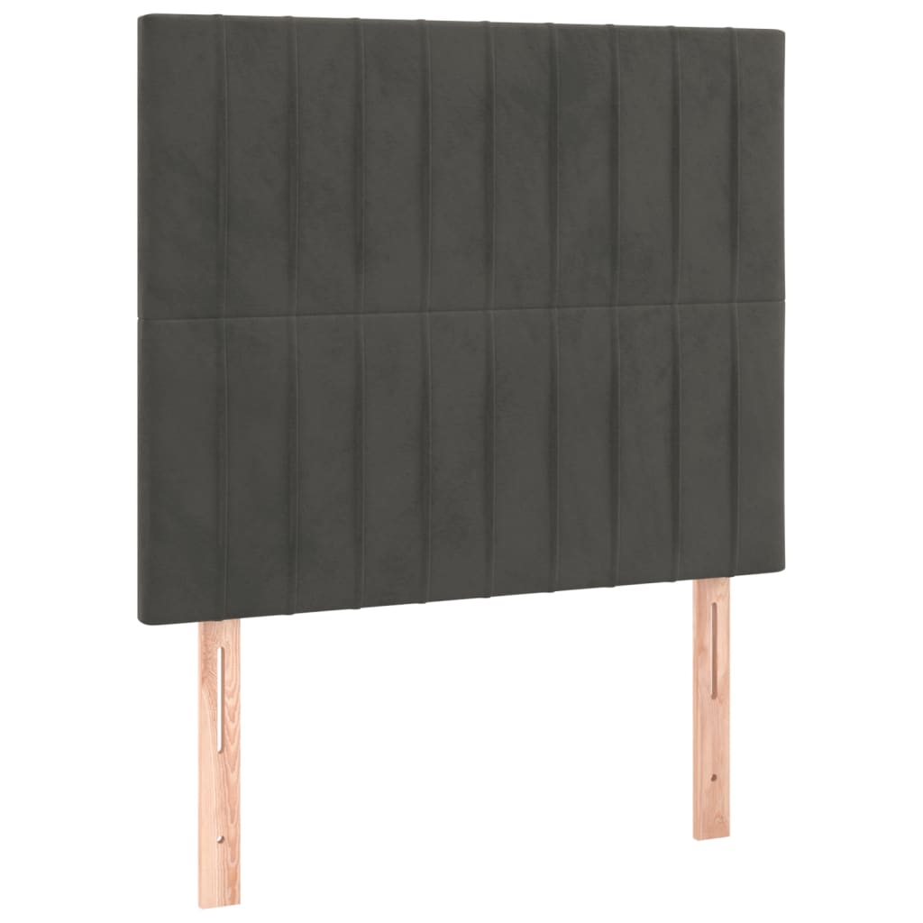Box spring krevet s madracem tamnosivi 120 x 200 cm baršunasti
