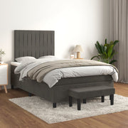 Box spring krevet s madracem tamnosivi 120 x 200 cm baršunasti