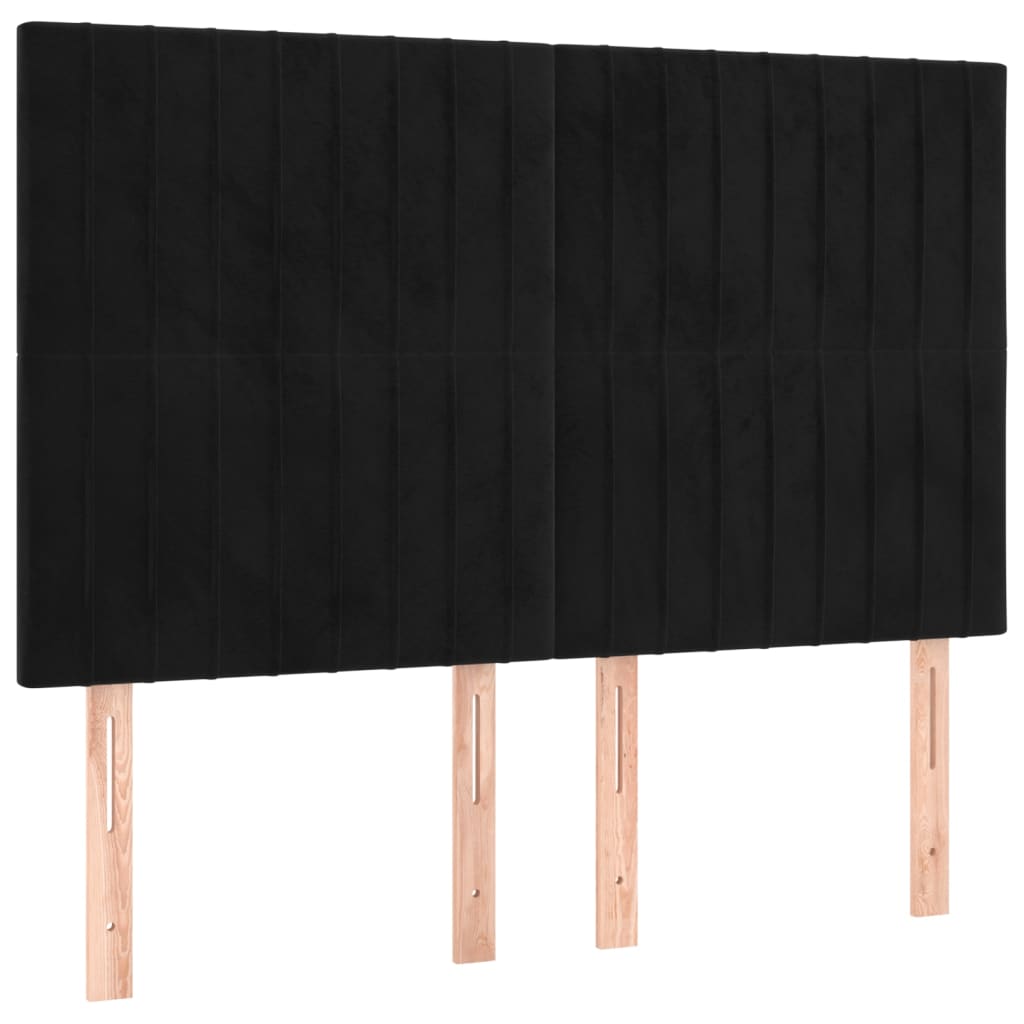Krevet s oprugama i madracem crni 140x200 cm baršunasti