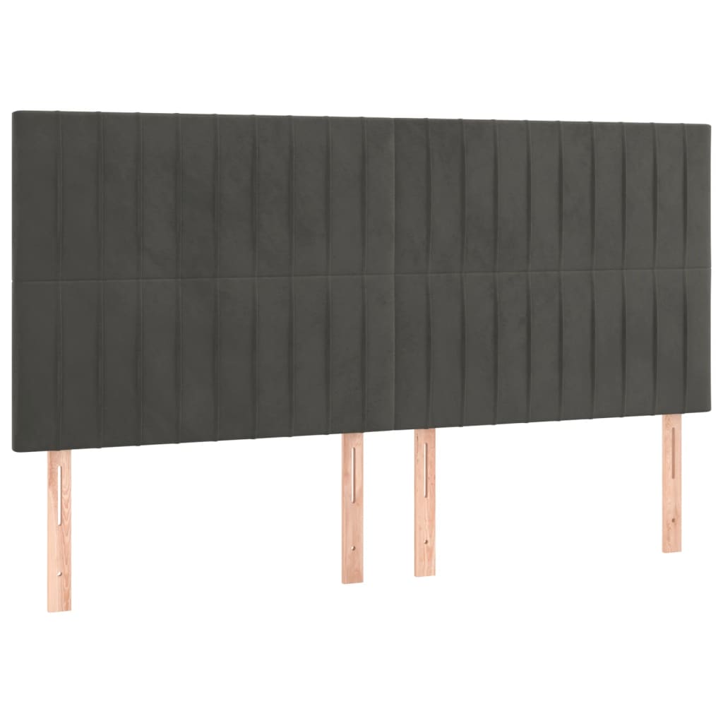Krevet s oprugama i madracem tamnosivi 160x200 cm baršunasti