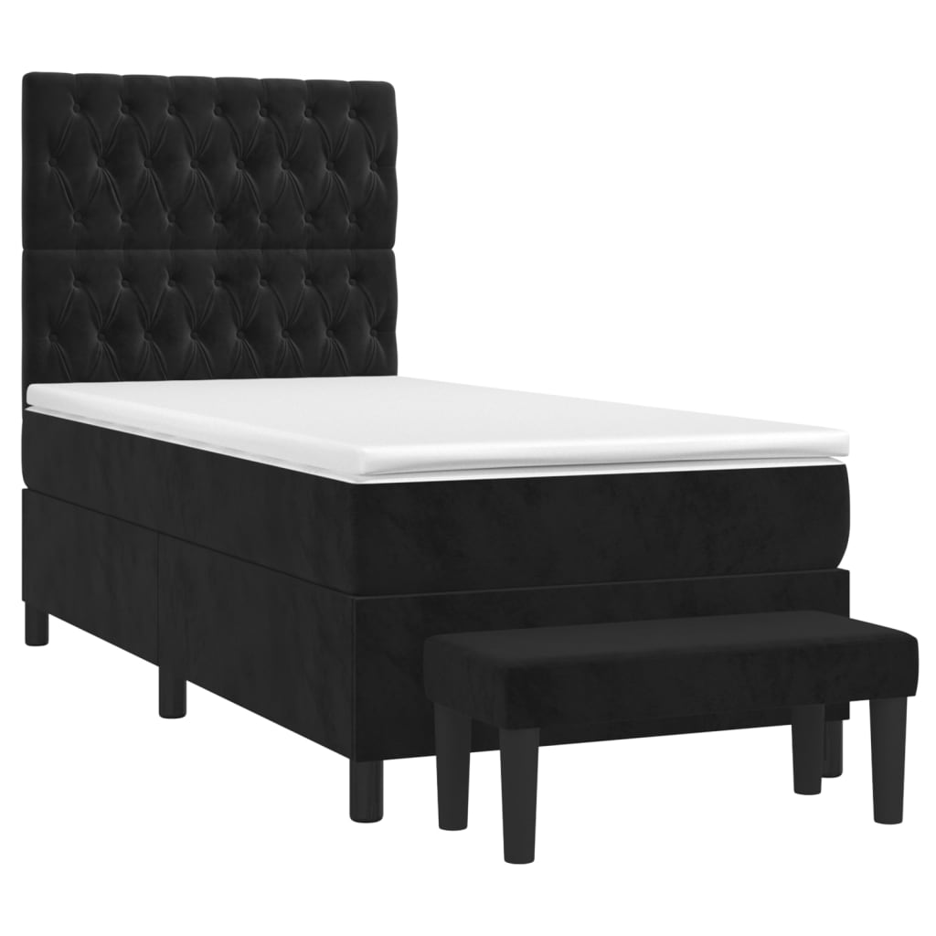 Box spring krevet s madracem crni 80 x 200 cm baršunasti