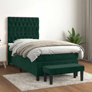 Box spring krevet s madracem tamnozeleni 80 x 200 cm baršunasti