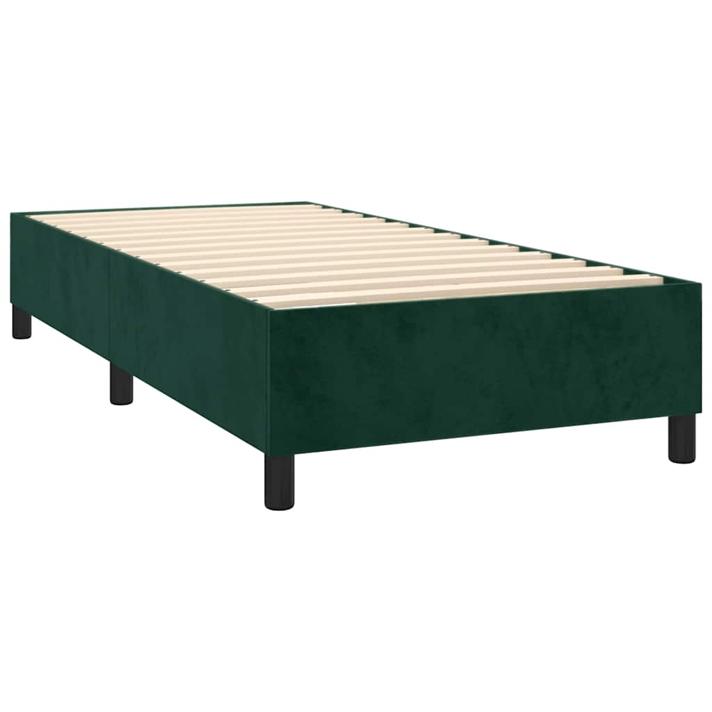 Box spring krevet s madracem tamnozeleni 100x200 cm baršunasti