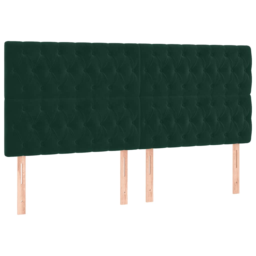 Krevet s oprugama i madracem tamnozeleni 200x200 cm baršunasti