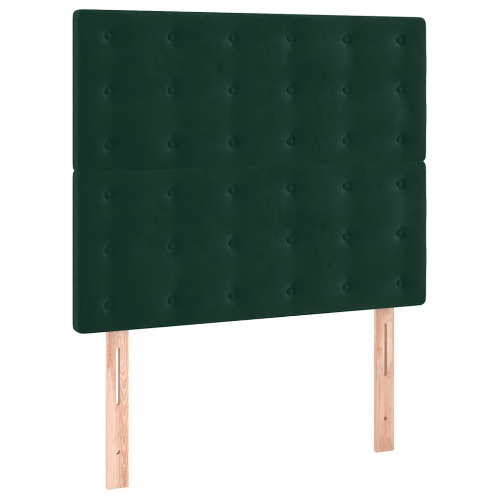 Box spring krevet s madracem tamnozeleni 80 x 200 cm baršunasti