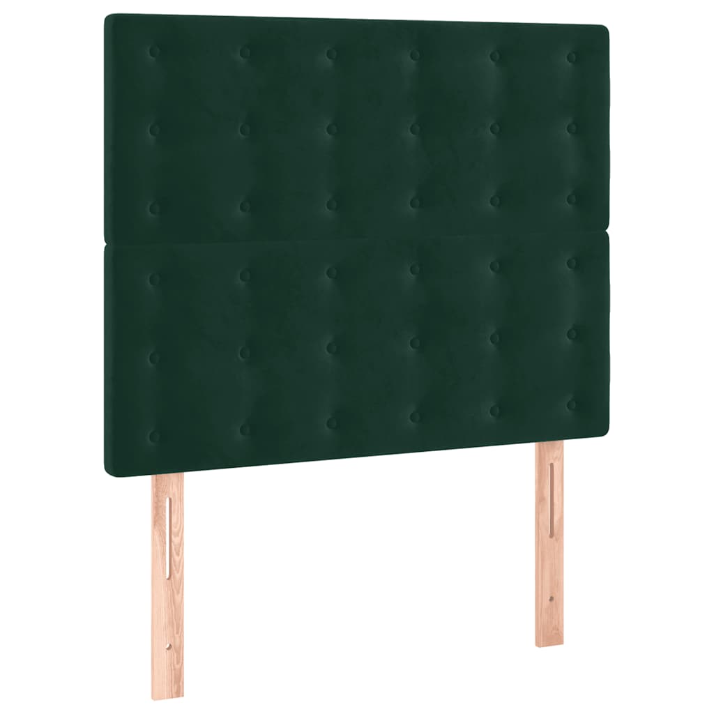 Box spring krevet s madracem tamnozeleni 90x200 cm baršunasti