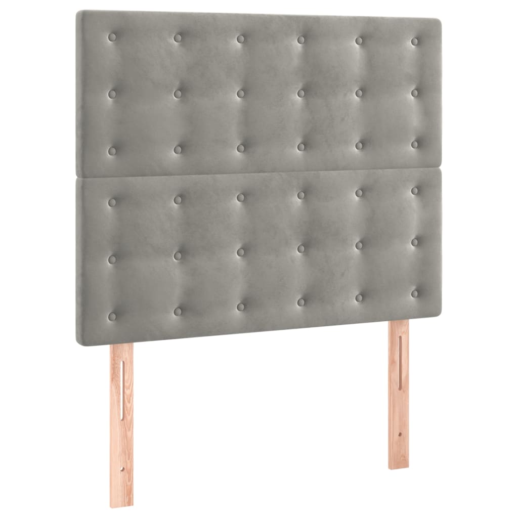 Box spring krevet s madracem svjetlosivi 100x200 cm baršunasti