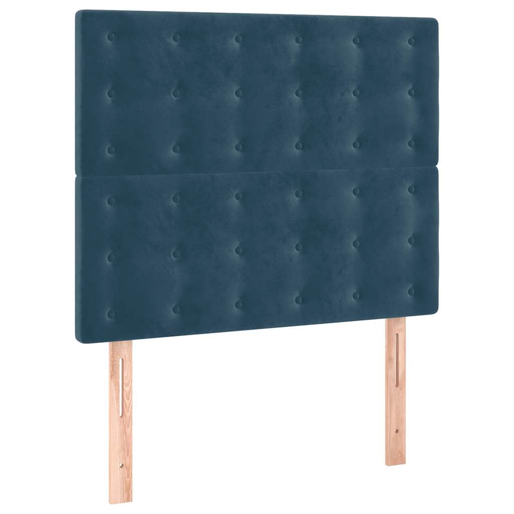 Box spring krevet s madracem tamnoplavi 100x200 cm baršunasti