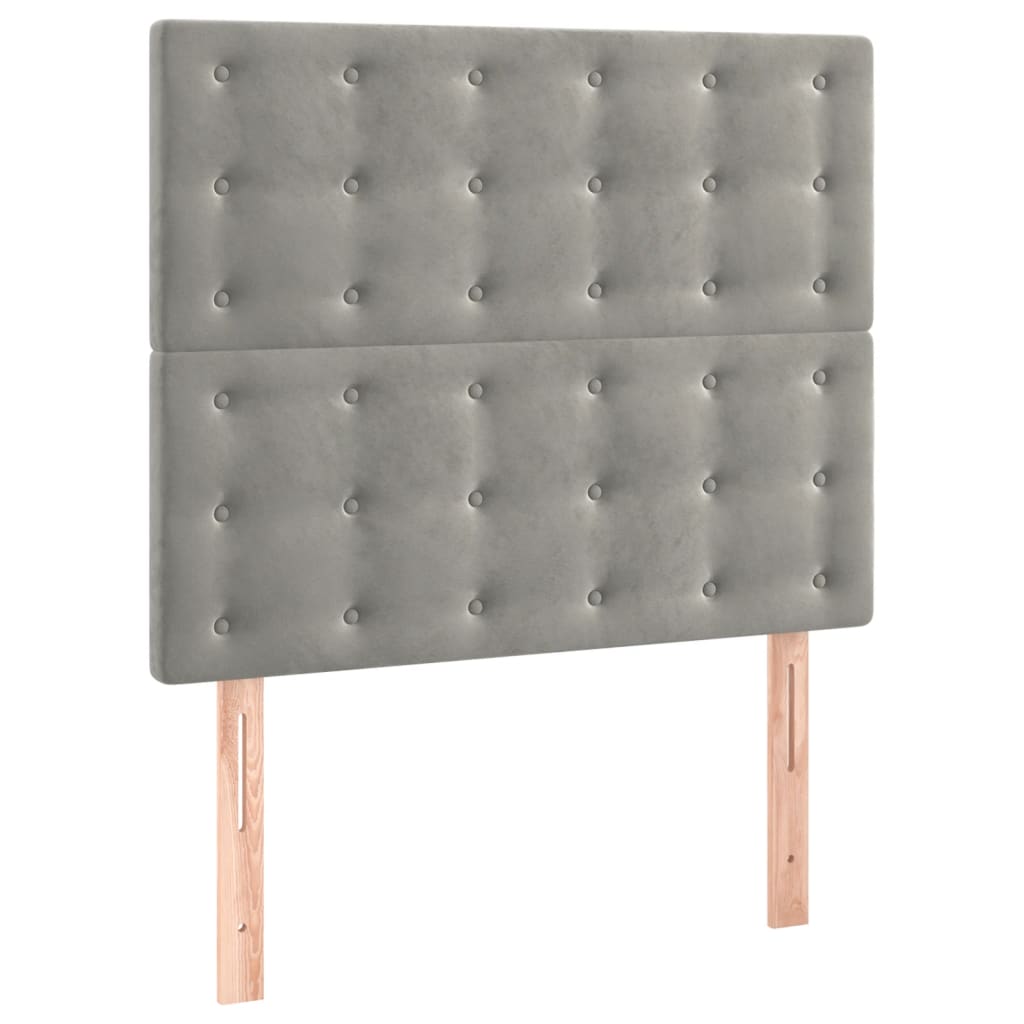 Box spring krevet s madracem svjetlosivi 120x200 cm baršunasti