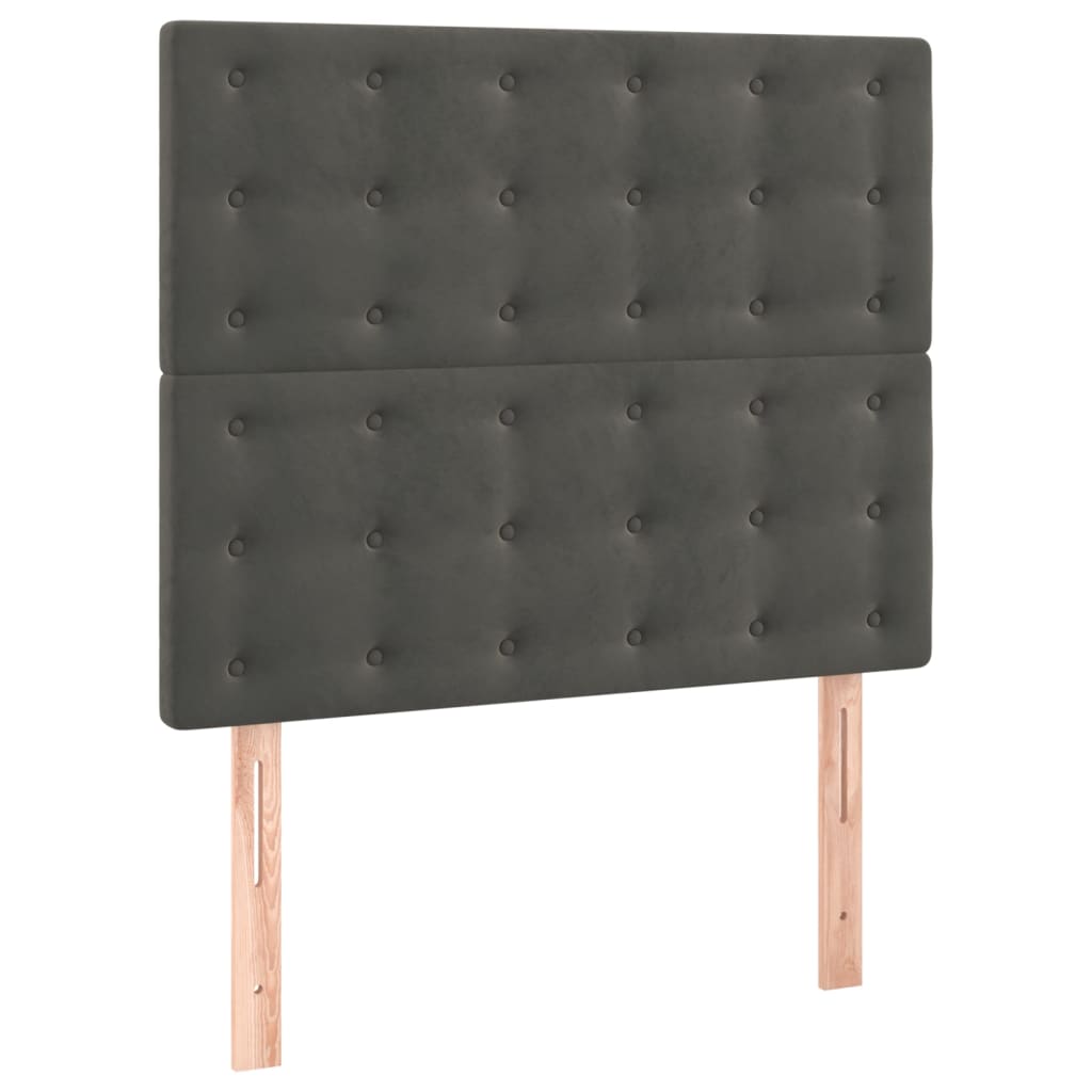 Box spring krevet s madracem tamnosivi 120 x 200 cm baršunasti