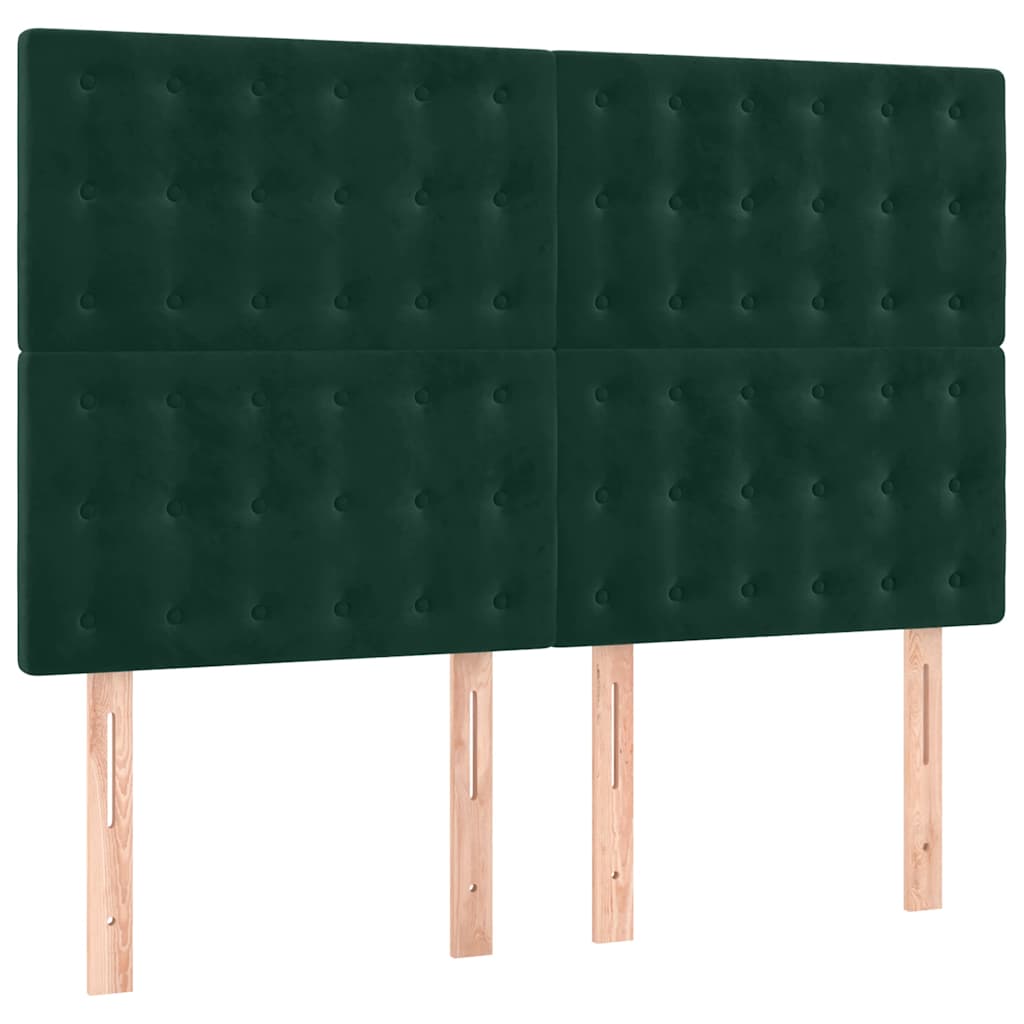 Krevet s oprugama i madracem tamnozeleni 140x200 cm baršunasti