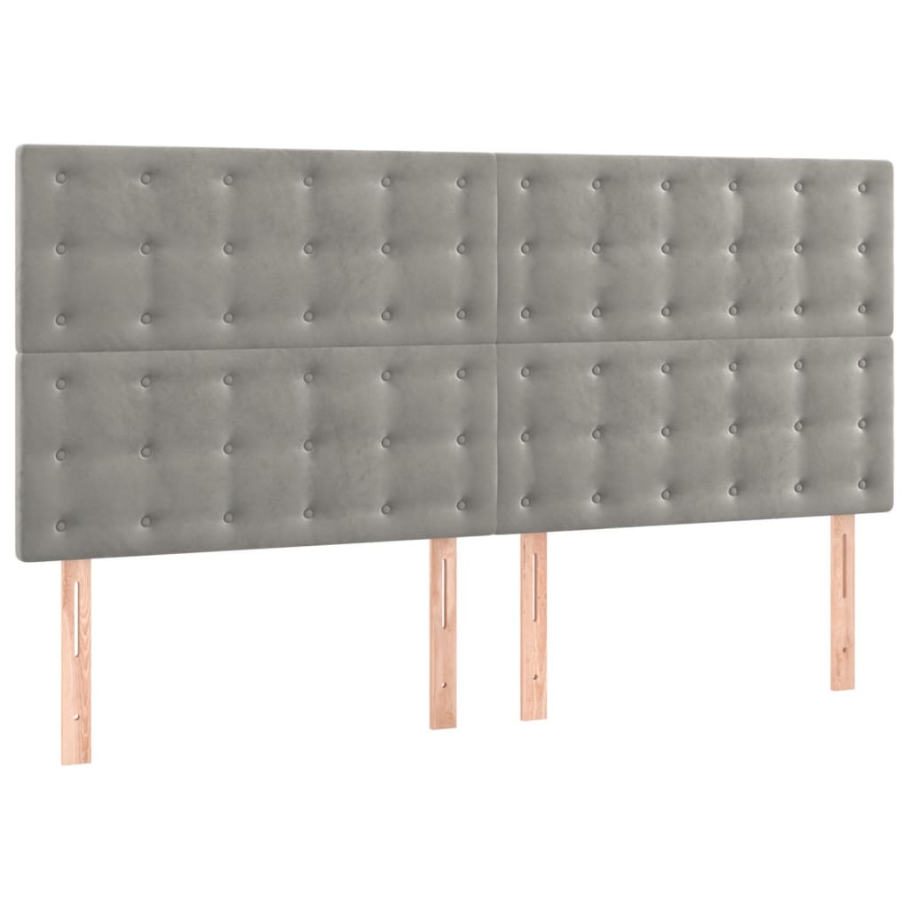 Krevet s oprugama i madracem svjetlosivi 160x200 cm baršunasti