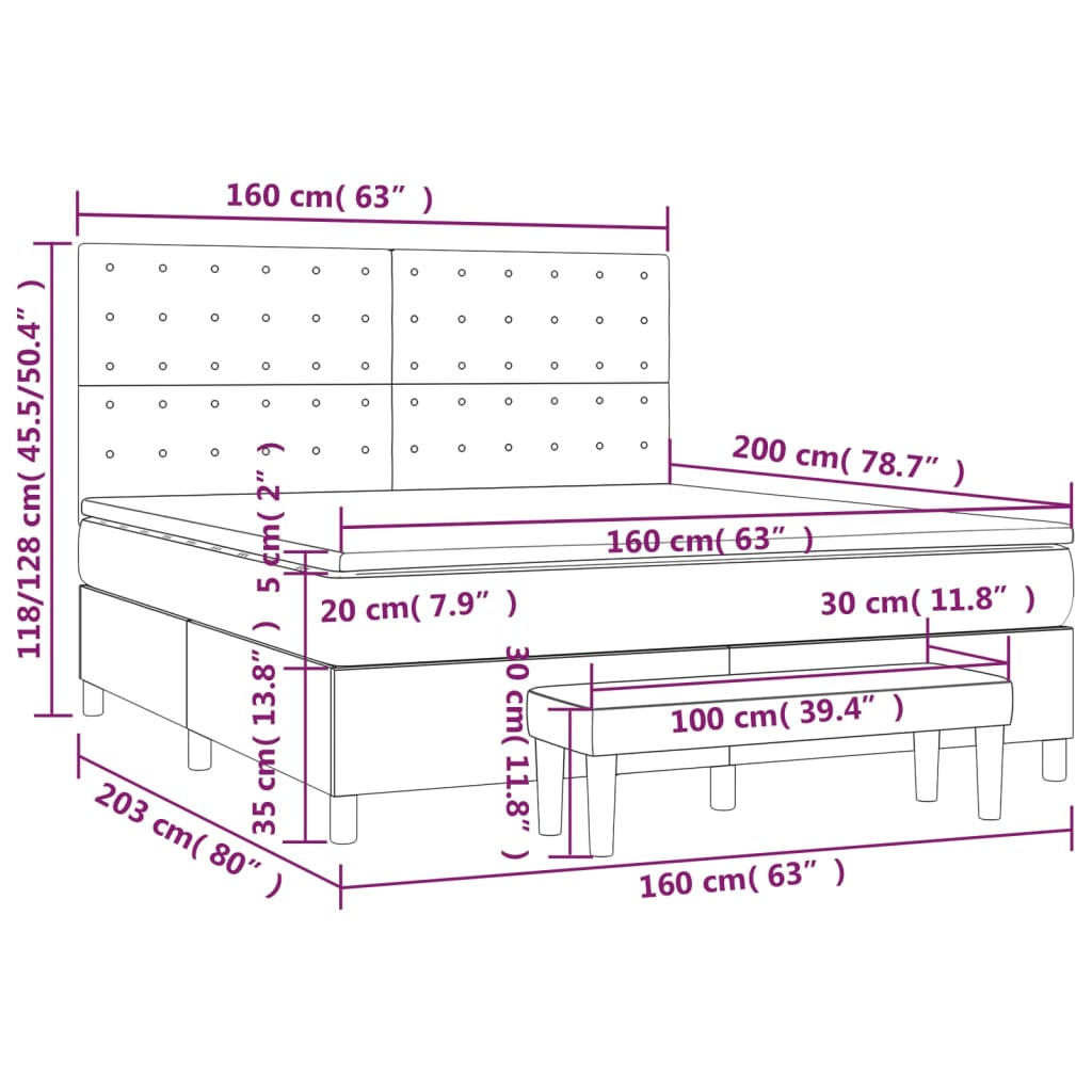 Krevet s oprugama i madracem svjetlosivi 160x200 cm baršunasti