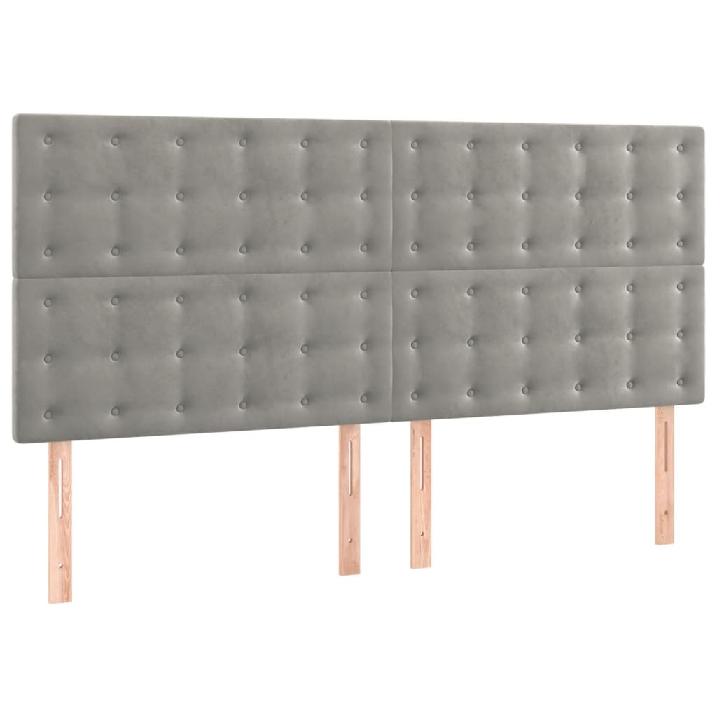 Krevet s oprugama i madracem svjetlosivi 180x200 cm baršunasti