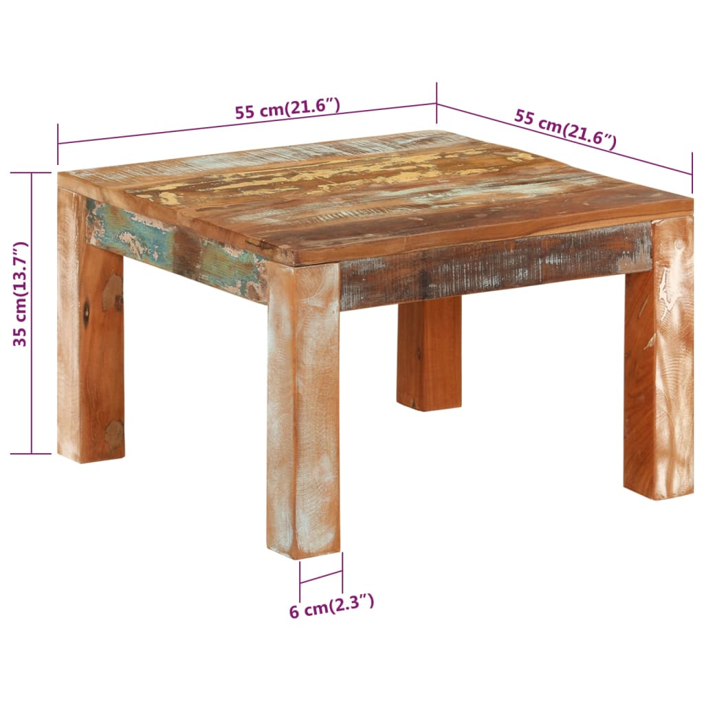 Stolić za kavu 55 x 55 x 35 cm od masivnog obnovljenog drva