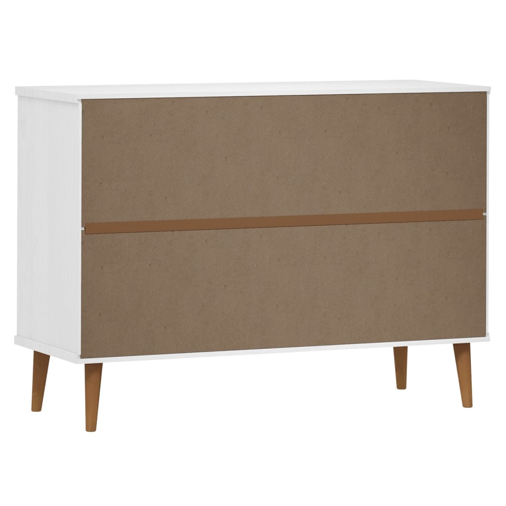 Ladičar MOLDE bijeli 113x40x80 cm od masivne borovine