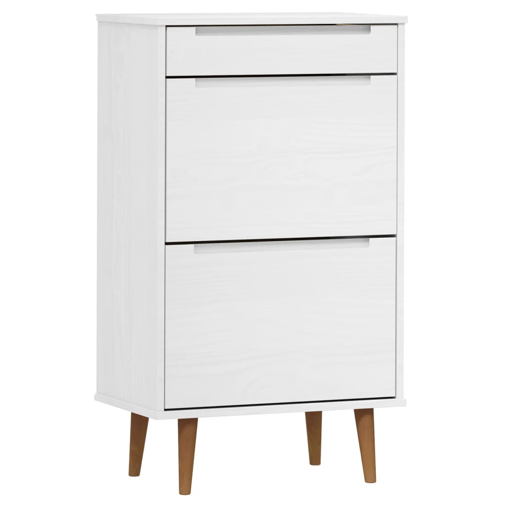 Ormarić za cipele MOLDE bijeli 59,5x35x103 cm masivna borovina