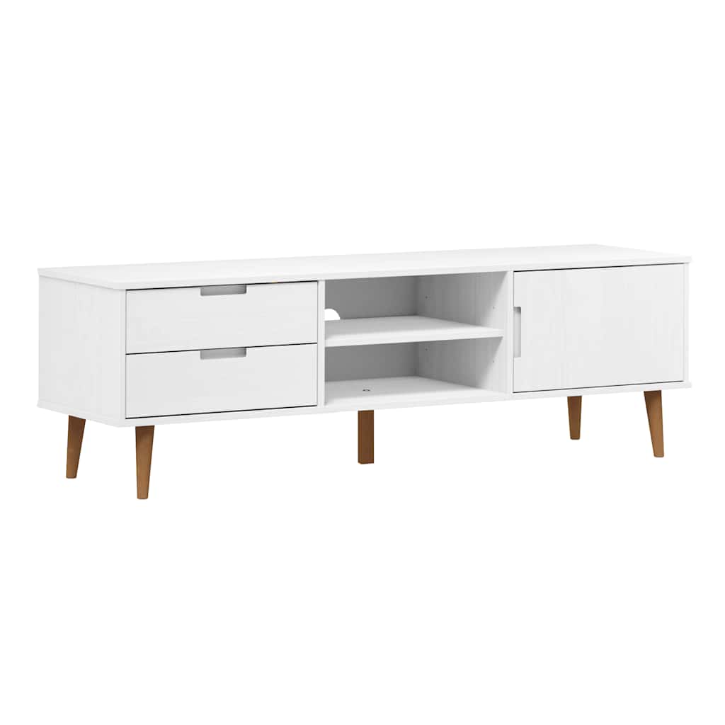 TV ormarić MOLDE bijeli 158 x 40 x 49 cm od masivne borovine