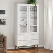 Vitrina MOLDE bijela 90 x 35 x 175 cm od masivne borovine
