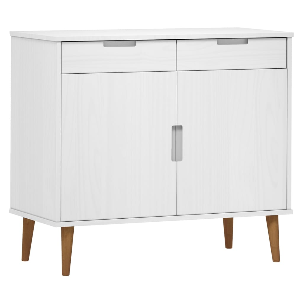 Komoda MOLDE bijela 90 x 40 x 80 cm od masivne borovine