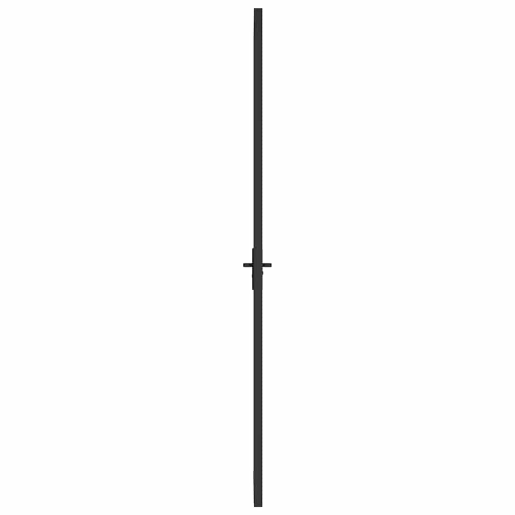 Unutarnja vrata 93 x 201,5 cm crna od mat stakla i aluminija