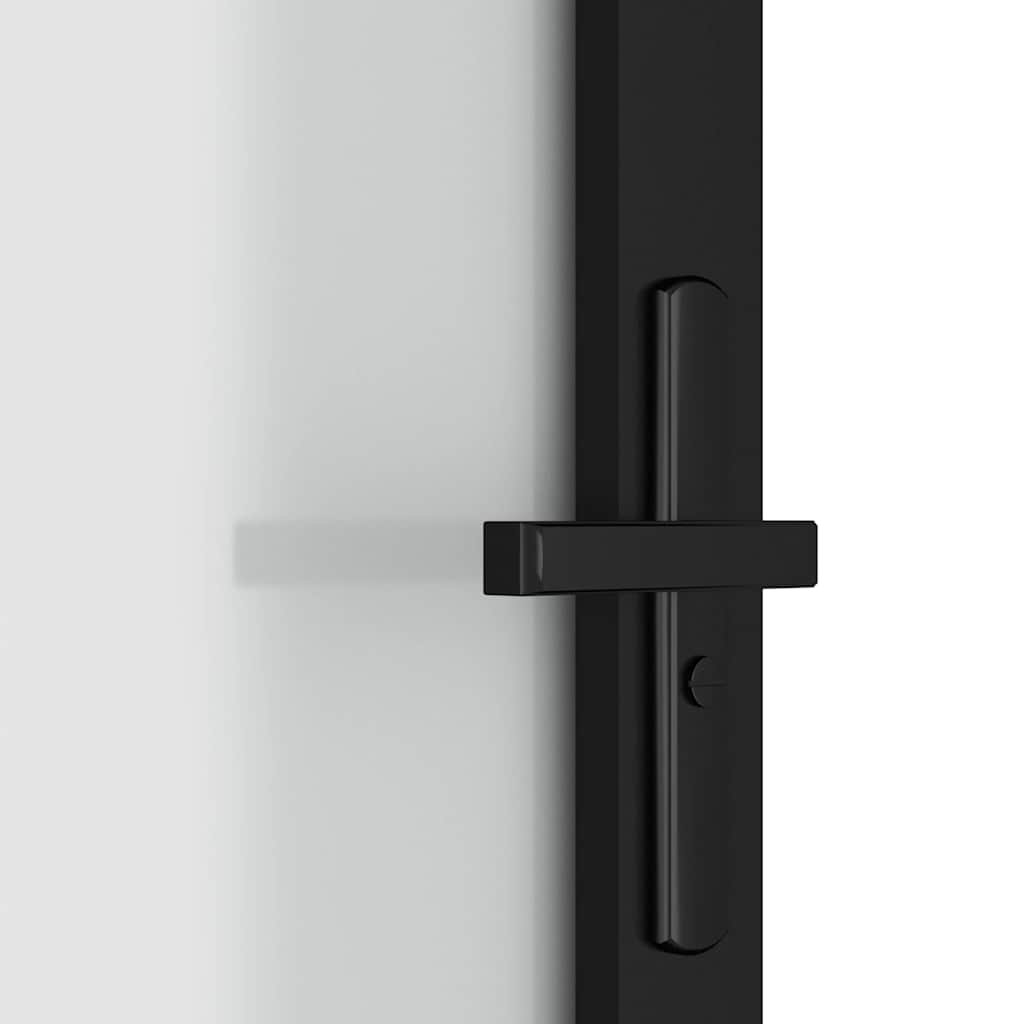 Unutarnja vrata 102,5 x 201,5 cm crna od mat stakla i aluminija