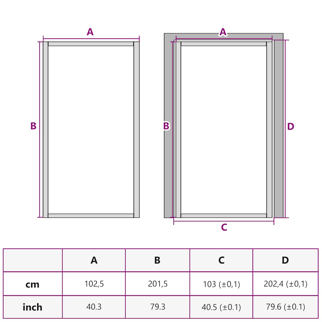 Unutarnja vrata 102,5 x 201,5 cm crna od mat stakla i aluminija