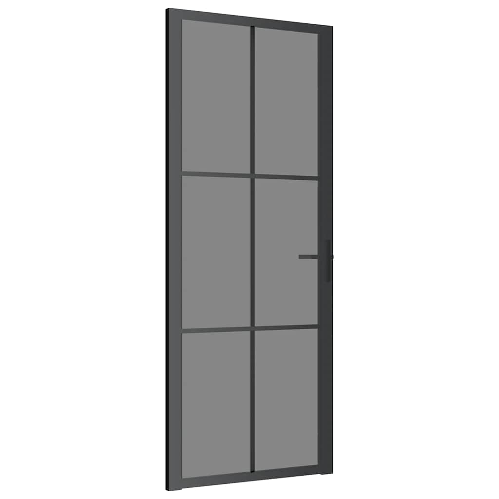 Unutarnja vrata 83 x 201,5 cm crna od ESG stakla i aluminija