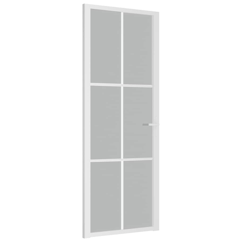 Unutarnja vrata 76 x 201,5 cm bijela od mat stakla i aluminija