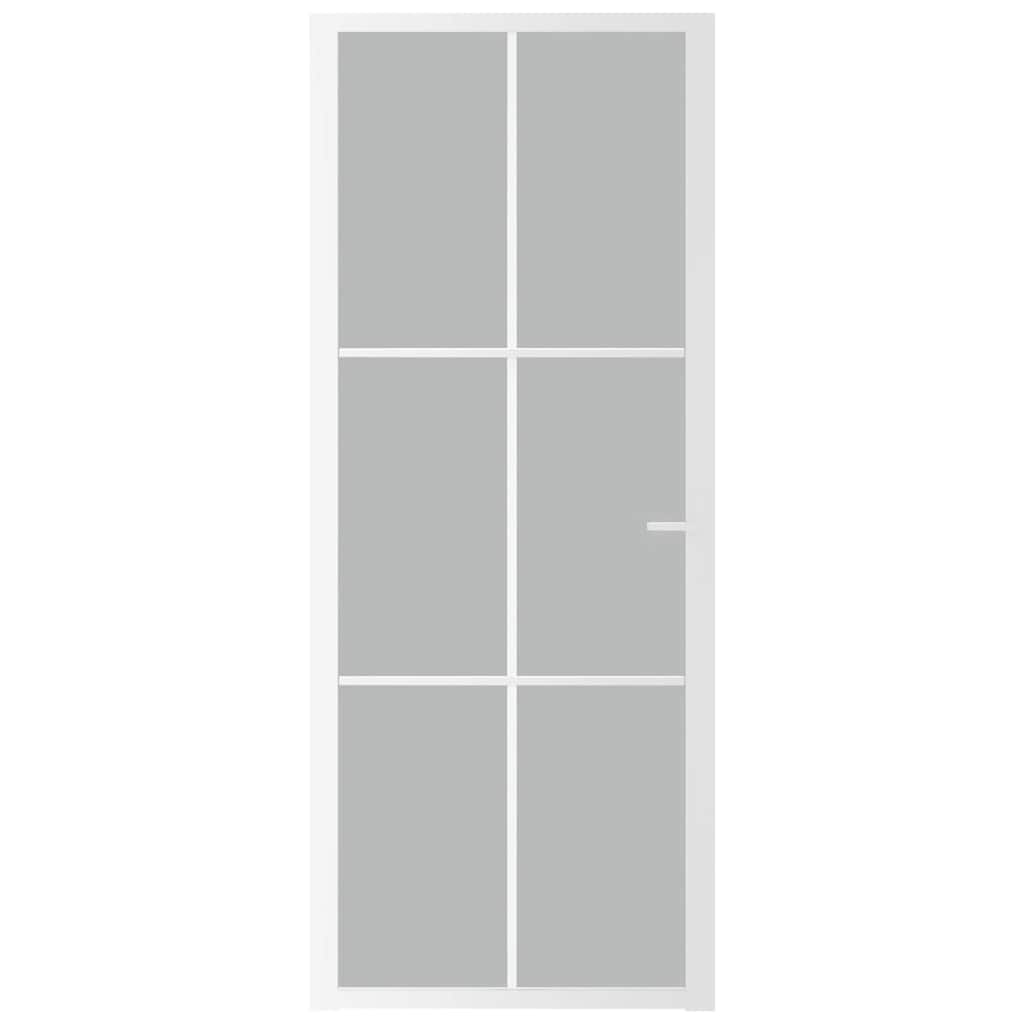Unutarnja vrata 83 x 201,5 cm Bijela od mat stakla i aluminija