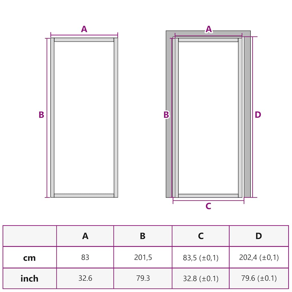 Unutarnja vrata 83 x 201,5 cm Bijela od mat stakla i aluminija
