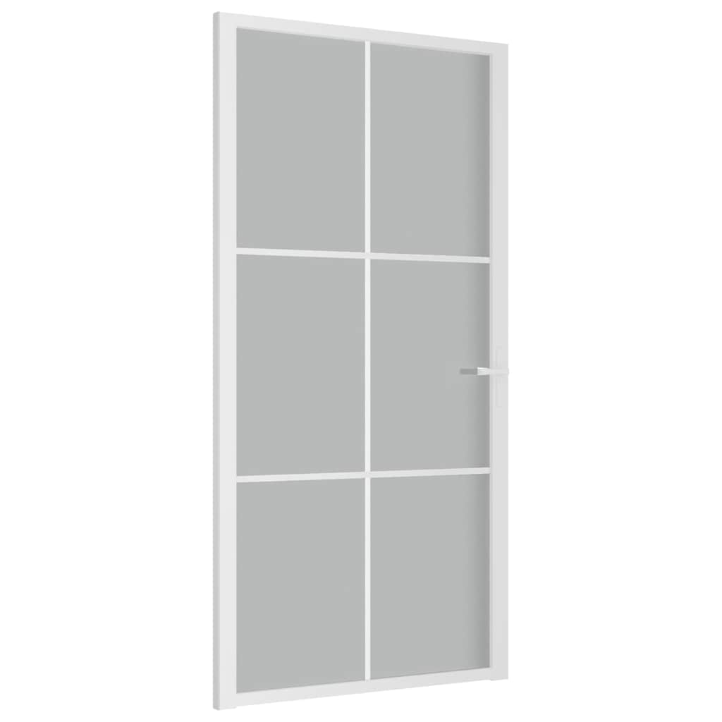 Unutarnja vrata 102,5x201,5 cm Bijela od mat stakla i aluminija