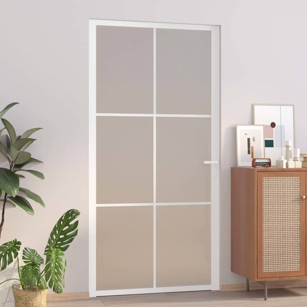 Unutarnja vrata 102,5x201,5 cm Bijela od mat stakla i aluminija