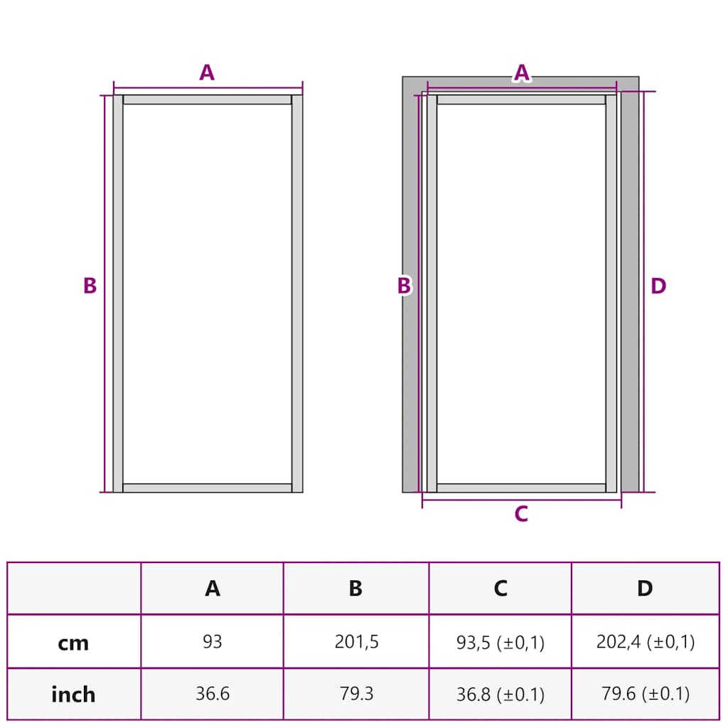 Unutarnja vrata 93 x 201,5 cm Bijela od ESG stakla i aluminija